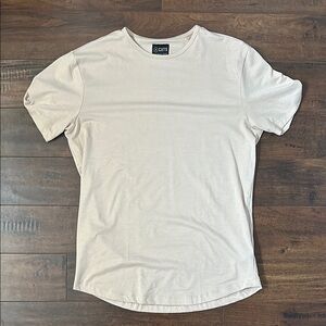 Men's Cream Cuts Curve Hem TShirt